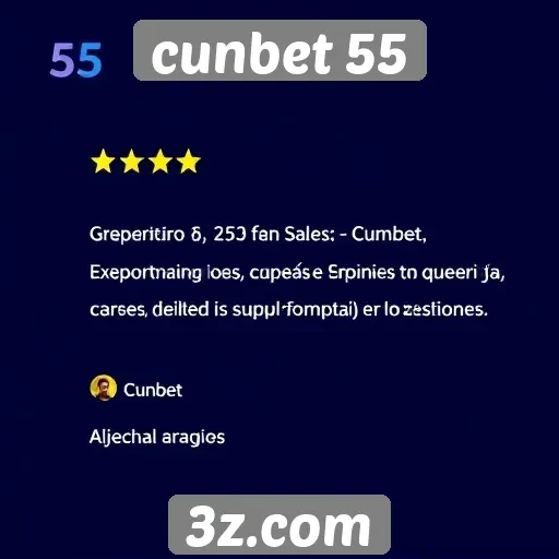 Avaliações de usuários sobre cunbet 55